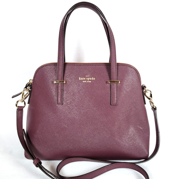 kate spade Handbags - Kate Spade Womens Cedar Street Maise Leather Satchel Crossbody Bag Purse Purple